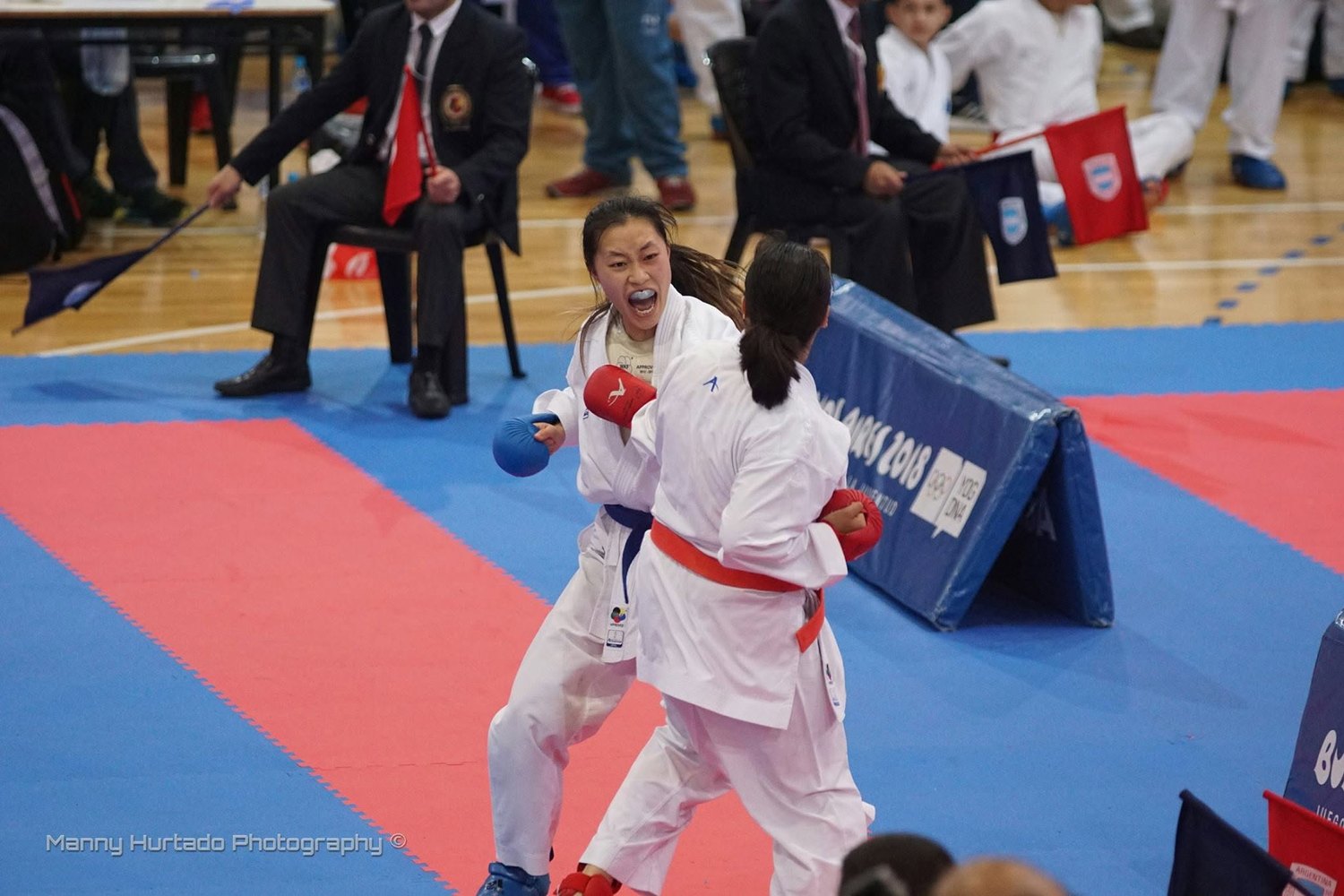 Claudia mid-match at the 2017 Pan American Championships